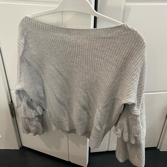 Express off the shoulder ruffle sleeve sweater size small - Picture 2 of 4